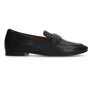 Zwarte leren loafers met detail