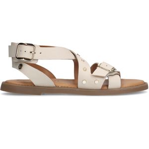 Witte leren sandalen met studs