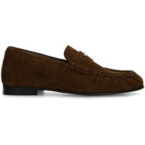 Bruine suède loafers