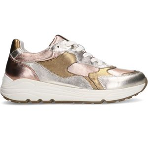 Goud en bronzen leren sneakers