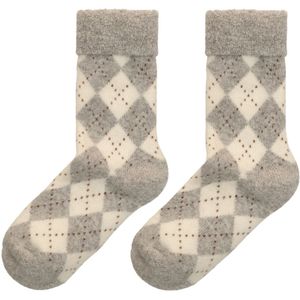 Grijze geruite sokken