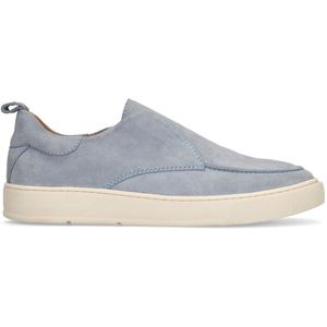 Blauwe suède loafers