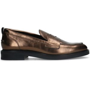 Bronskleurige leren loafers