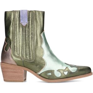 Metallic groene leren cowboylaarzen