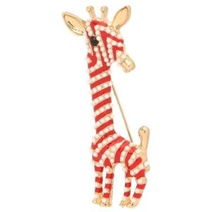 Goudkleurige giraffe broche