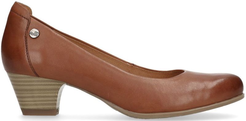 Cognac bruine pump met lage hak