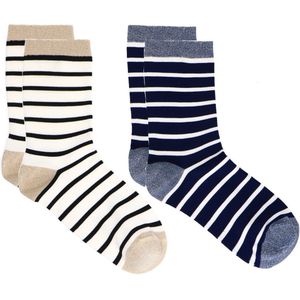 Multicolor 2-pack gestreepte sokken