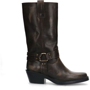 Bruine leren biker boots