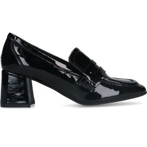 Zwarte leren loafer pumps