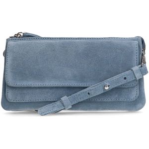 Licht blauwe suède clutch