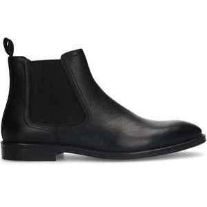 Manfield Leren Chelsea Boots Zwart