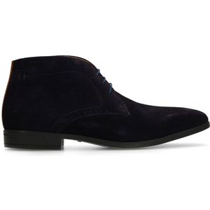 Donkerblauwe suède veterschoenen