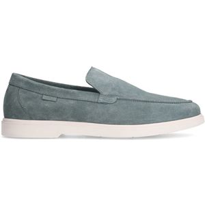 Blauwe suède loafers