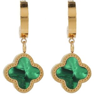 Groene klavertjes oorbellen