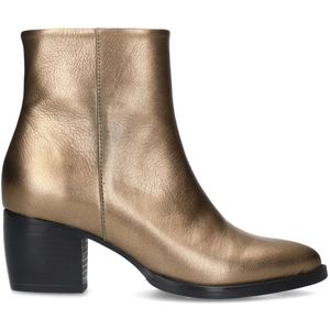 Manfield Leren Enkellaarzen Goud Metallic