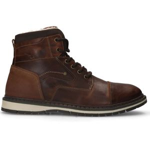 Cognac leren veterboots