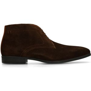 Donkerbruine suède veterschoenen