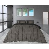 Sleeptime - Flanel Kees - Dekbedovertrekset - Taupe - Tweepersoons - 200x200/220 + 2 Kussenslopen 60x70