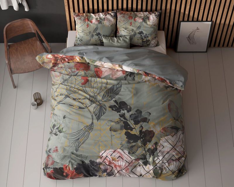 Sleeptime - Triangle Nature - Dekbedovertrek - Groen - 240 x 200/220 cm