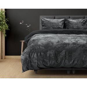 Crushed Velvet katoen Vulcanic Antraciet