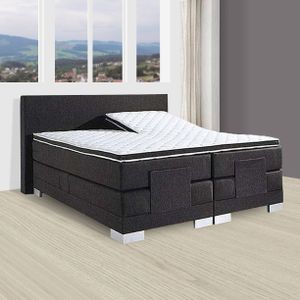 2dekans Elek. Boxspring 180 x 200 Skai Zwart - President