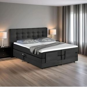 2dekans Elektrische Boxspring King 180 x 200 Zwart/Antraciet [Originele verpakking + transportschade boxen]