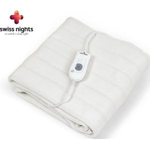 Swiss Nights Elektrische Onderdeken - 140x160 - 2 Temperatuurregelaars - Tweepersoons - Wit