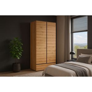 Kledingkast Crotone - Eiken - 2-Deurs met Lade