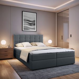 2dekans Opberg Boxspring Bloss 180 x 200 stof Antraciet [Rechterzijde niet in originele verpakking] - Zonder Hoofdbord