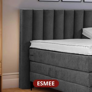 OP=OP Opberg Boxspring Esmee 180 x 200 Teddy Beige  - Verhoogde box - Antislip