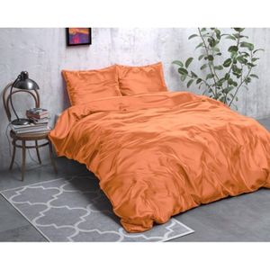 Sleeptime Beauty Skin Care - Dekbedovertrek - Eenpersoons - 140x200/220 + 1 kussensloop 60x70 - Pastel Oranje