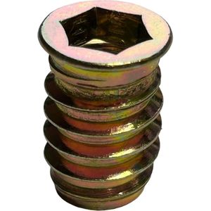 M8 Rampamoer - Verzinkt - Inboorhoutmoer - M8x20 - Schroefdraad - Set van 10