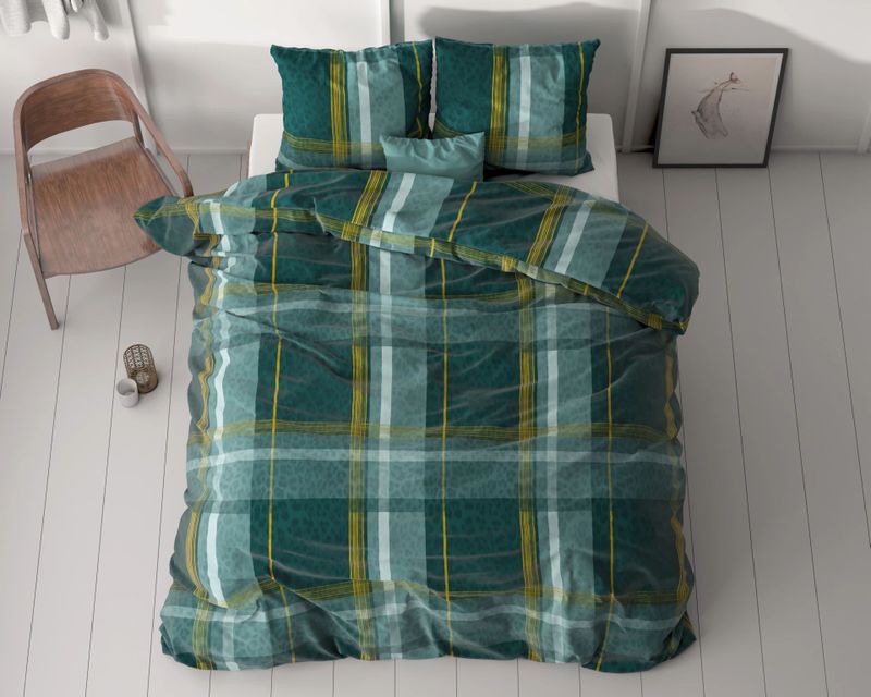 Sleeptime - Dekbedovertrek Zoni - Groen - 140x200x220 + 1 Kussensloop 60x70