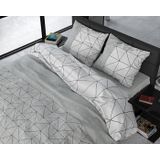 Sleeptime Flanel Gino Dekbedovertrekset - Lits-Jumeaux - 240 x 200/220 + 2 kussenslopen 60x70 - Grijs