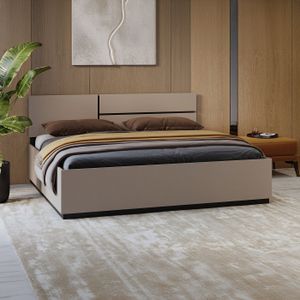 Houten Bed met Opbergruimte Crotone - Taupe