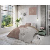 Sleeptime - Jij en Ik - Dekbedovertrek - Taupe - Eenpersoons 140x200/220 + 1 Kussensloop 60x70