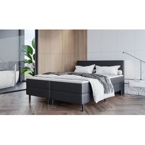 2dekans Boxspring 180 x 200 Skai Zwart - Basic [Niet in originele verpakking + stofschade hoekjes]