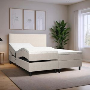 OP=OP Elektrische boxspring Basic 200 x 200 Beige