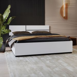 Houten Bed met Opbergruimte Crotone - Wit