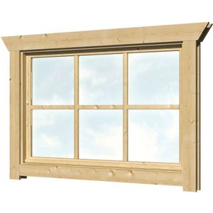 Houten Uitzetraam 112x77cm voor wanddikte 28 t/m 45 mm enkel glas
