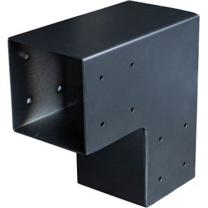 Fesca Pergola Paalverbinder Hoek 90 graden 2-wegs Zwart Gepoedercoat voor 12x12cm palen