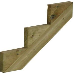 Houten Trapbalken - Geïmpregneerd Hout - Voor 3 Treden - 51 cm Hoog - 75 cm Breed