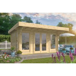 Tuinkamer Lory 435 x 350 + 120x230cm Luxe buitenverblijf Wanddikte 44 mm