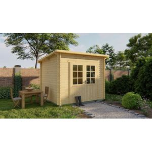 Blokhut Mila onbehandeld 290x260x228cm Wanddikte 28 mm