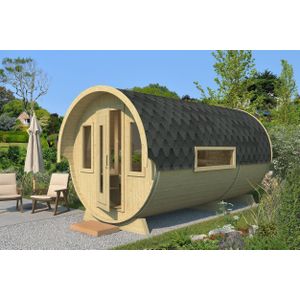 Houten Camping Barrel Luxe 4.46 Interflex 231x446x225cm Wanddikte 42 mm