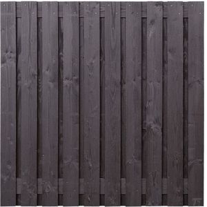 Tuinscherm Lariks Douglas Zwart 21 planks 180x180cm Fijnbezaagd