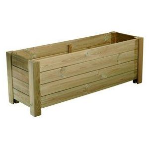 Houten Plantenbak geïmpregneerd 125x40x45cm Rechthoek model