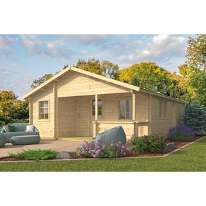 Blokhut Kay 595x800x317cm Wanddikte 70 mm - Prefab houten woning / chalet Tuindeco