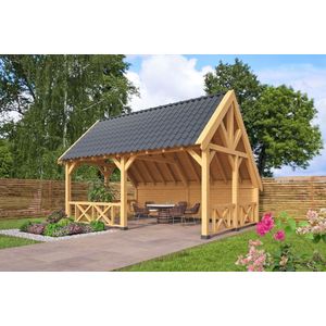 Kapschuur Billund XXL Type 4 Red Class Wood 700x512cm - Blanke wanden