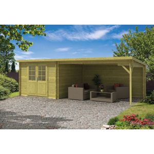 Blokhut Charlotta - Blank - Scandinavisch Vuren Hout - 700 x 300 x 217 cm